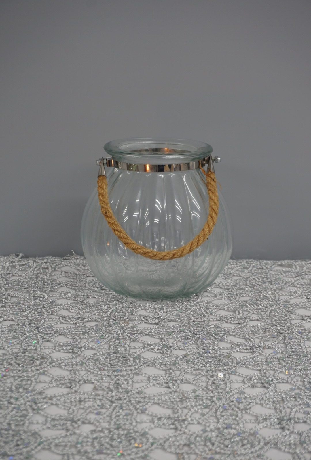 Glass rope handle lantern